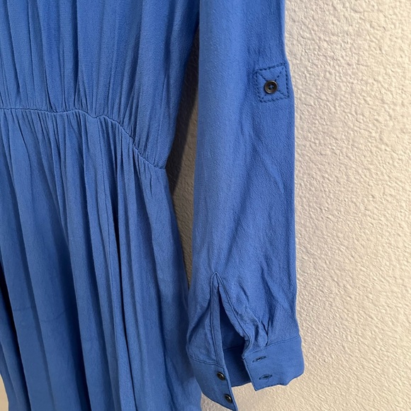 Anthropologie Maeve Lene Crepe Wrap Dress Blue Large - Picture 8 of 8